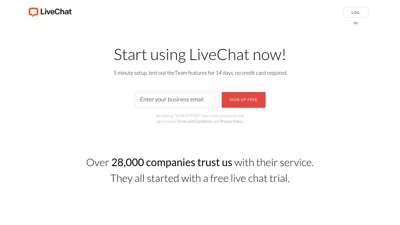 Sign up for 14-day, free live chat trial. No credit card ...