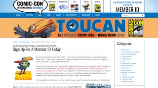 Sign Up For A Member ID Today! | Comic-Con International ... - Comic Con Sign Up
