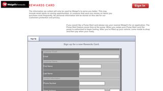 
                            6. Sign up for a new Rewards Card. - Weigels Rewards - Weigel's Portal