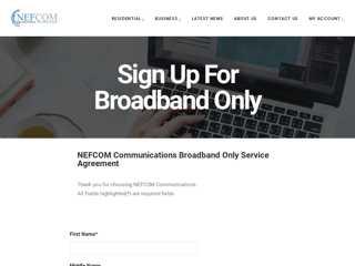 Sign Up for Broadband Only – NEFCOM