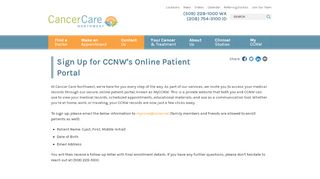 
                            1. Sign Up for CCNW's Online Patient Portal > Cancer Care Northwest - Ccnw Patient Portal