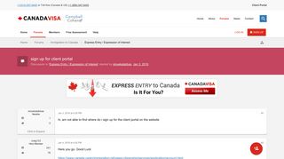 sign up for client portal - Canadavisa.com - Canadavisa Client Portal
