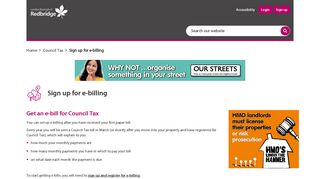 
                            5. Sign up for e-billing - Redbridge Council - Redbridge Council Tax Portal