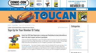 Sign Up For Your Member ID Today! - Comic-Con International - Comic Con Sign Up