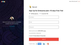 Sign Up for Zoho Recruit | Get started with your free trail - Recruit Zoho Portal