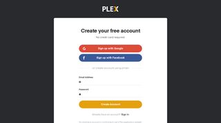 Sign Up | Plex
