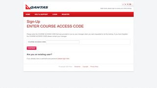 
                            4. Sign-Up - Qantas Online Training Portal - Qantas E3 Learning Login
