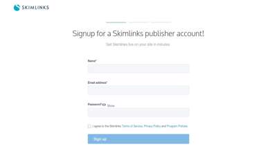 
                            3. Sign up Skimlinks