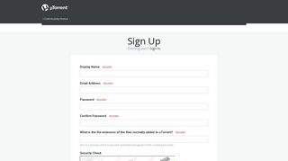 
                            1. Sign Up - uTorrent forums - Torrent Account Sign Up