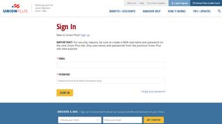 
                            6. Signin - UnionPlus - Afscme Card Portal