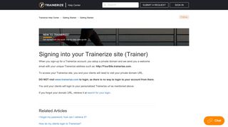 
                            8. Signing into your Trainerize site (Trainer) – Trainerize Help ... - Trainerize Portal