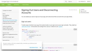 
Signing Out Users and Disconnecting Accounts - Google ...  

