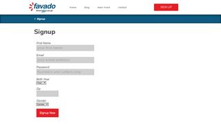 
                            1. Signup | Favado App - Favado Sign In