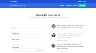 
                            5. Signup for an account - ActiveCampaign - Activehosted Portal