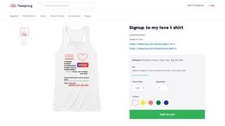 
                            8. Signup To My Love T Products | Teespring - Teespring Sign Up
