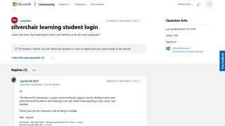 
                            6. silverchair learning student login - Microsoft Community - Silverchair Learning Center Student Portal