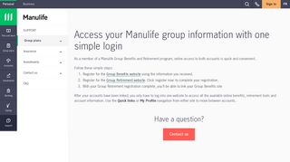 
                            5. Simple login access - Group benefits | Manulife - Manulife Group Plan Portal