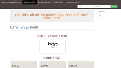 Simple Pay Now  H2O Wireless Refill, Wireless Recharge ...