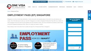
Singapore Employment Pass: 2019 EP Criteria, Eligibility ...  
