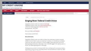 
                            5. Singing River Federal Credit Union - My Credit Unions - Singing River Federal Credit Union Portal