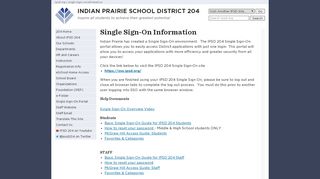 
                            3. Single Sign-On Information - IPSD 204 - Parent Portal Nvhs