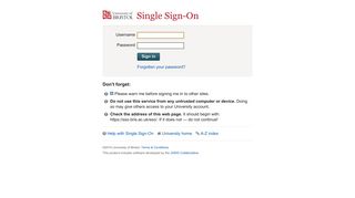 
                            2. Single Sign-On | University of Bristol - University Of Bristol Gmail Portal