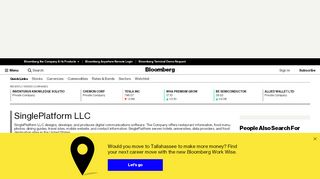 
                            3. SinglePlatform LLC - Company Profile and News - Bloomberg ... - Singleplatform Com Portal