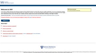 SIS - Johns Hopkins University - Sis Punjab Portal