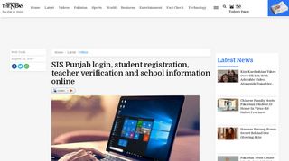 SIS Punjab login, student registration, teacher ... - The News - Sis Punjab Portal