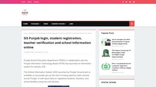 SIS Punjab login, student registration, teacher verification and ... - Sis Punjab Portal