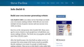 
                            7. Site Build-It - Steve Pavlina - Solo Build It Portal