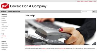 
                            8. Site Help - Help | Edward Don & Company