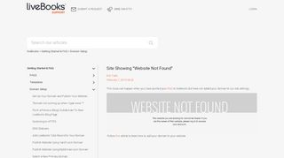 
Site Showing "Website Not Found" – liveBooks  
