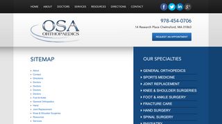 
                            2. Sitemap Chelmsford MA - Orthopaedic Surgical Associates - Orthopaedic Surgical Associates Patient Portal