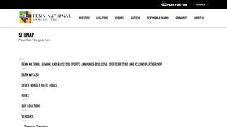 
                            8. Sitemap - Penn National Gaming - Penn National Gaming Portal