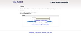 
                            1. sitesell login - Solo Build It Portal