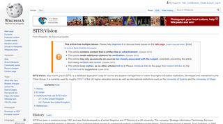 
                            7. SITS:Vision - Wikipedia - University Of Dundee Evision Portal
