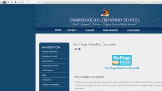 
                            7. Six Flags Read to Succeed • Page - Coarsegold Elementary ... - Six Flags Reading Program Portal