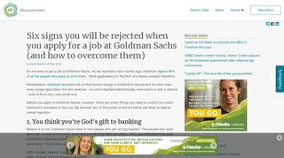 
                            6. Six signs you will be rejected when you apply for a job at ... - Goldman Sachs Events Portal