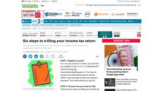 
                            2. Six steps to e-filing your income tax return - The Economic Times