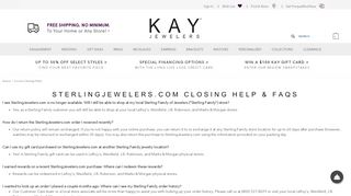 
                            2. SJ.com Closing FAQs - Kay Jewelers - Leroy's Jewelers Credit Card Portal