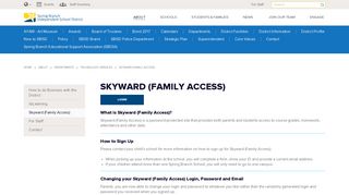 Skyward (Family Access) - Spring Branch Independent School ... - Skyward Sbisd Student Portal