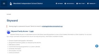 
                            4. Skyward - Mansfield Independent School District - Mansfield ISD