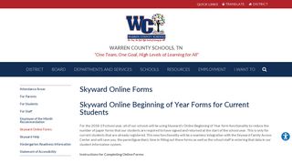 
                            8. Skyward Online Forms - Warren County Schools - Skyward Student Portal Wcs