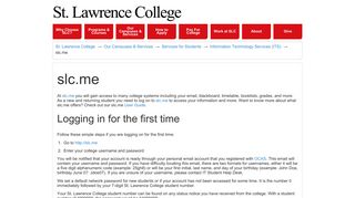 
                            2. slc.me: St. Lawrence College :Information Technology ... - Slc Me Portal Page