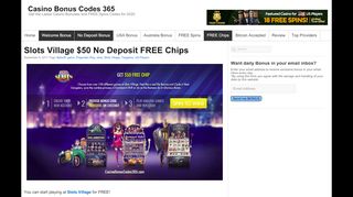 
                            4. Slots Village $50 No Deposit FREE Chips | Casino Bonus ... - Slots Village Sign Up