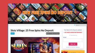 
                            7. Slots Village - New Free Spins No Deposit - Slots Village Sign Up