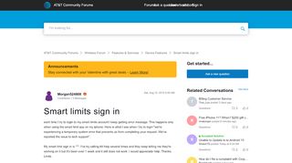 Smart limits sign in  AT&T Community Forums