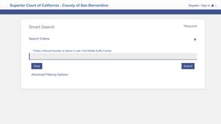 
                            3. Smart Search - Superior Court of California - County of San Bernardino - San Bernardino County Open Access Portal