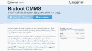 
                            7. Smartware Group Bigfoot CMMS | 2020 Software Reviews ... - Bigfoot Cmms Portal